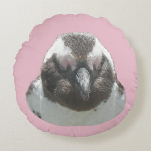 South African Penguin Face Cust. Round Pillow