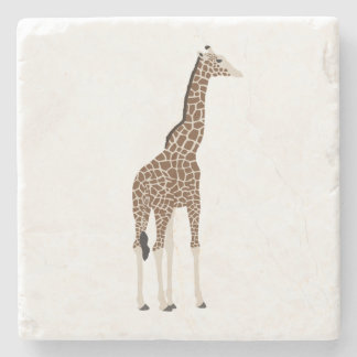 South African Safari Wildlife Illustrated Giraffe Stone Coaster