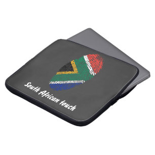 South African touch fingerprint flag Laptop Sleeve