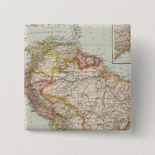 South America 2 15 Cm Square Badge