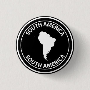 South America 3 Cm Round Badge