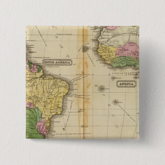 South America, Africa 15 Cm Square Badge (Front)