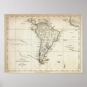 South America and the Adjacent Islands Poster