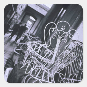 South America, Argentina, San Telno. Old chairs Square Sticker
