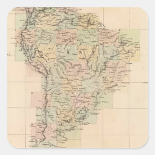 South America Assembly Map Square Sticker