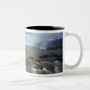 South America, Brazil, Igwacu Falls. Towering Two-Tone Coffee Mug