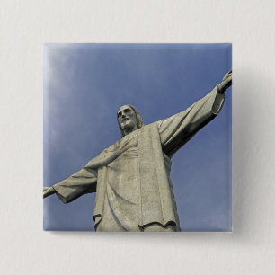 South America, Brazil, Rio de Janeiro. Christ 2 15 Cm Square Badge