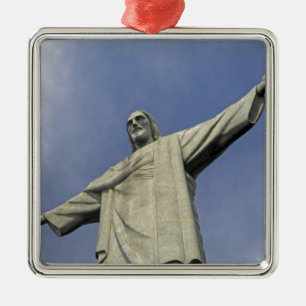 South America, Brazil, Rio de Janeiro. Christ 2 Metal Tree Decoration