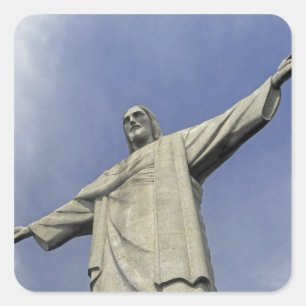 South America, Brazil, Rio de Janeiro. Christ 2 Square Sticker