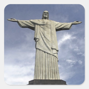South America, Brazil, Rio de Janeiro. Christ Square Sticker