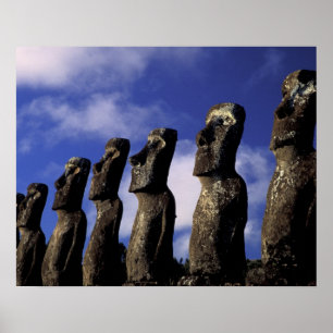 South America, Chile, Easter Island, Ahu Akiri. Poster