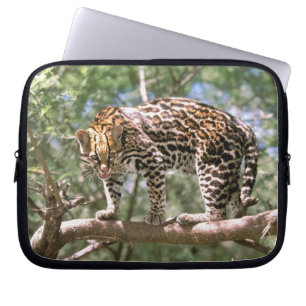 South America, Ecuador, Amazon. Ocelot Laptop Sleeve