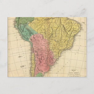 South America History Map Postcard