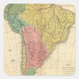 South America History Map Square Sticker