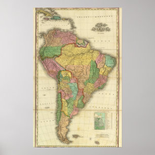 South America in 1823 Poster