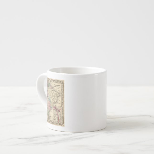 South America Map by Mitchell Espresso Cup (Front Left)