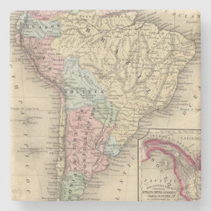 South America Map by Mitchell Stone Coaster