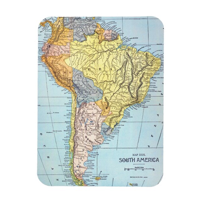 SOUTH AMERICA: MAP, c1890 Magnet (Vertical)