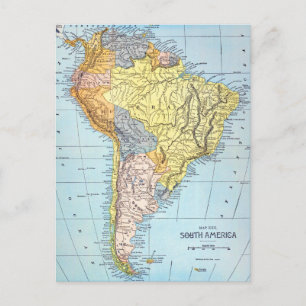 SOUTH AMERICA: MAP, c1890 Postcard