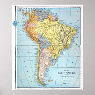 SOUTH AMERICA: MAP, c1890 Poster