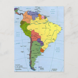 South America map Postcard