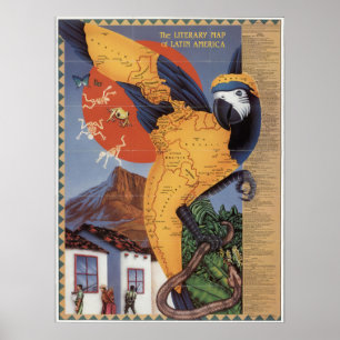 South America Map Poster