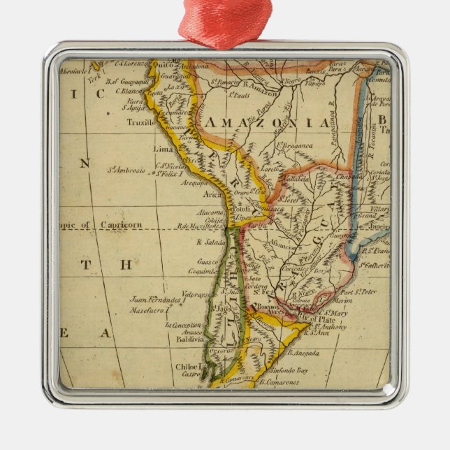 South America Metal Ornament (Front)