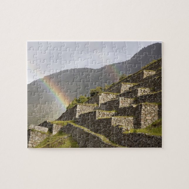 South America, Peru, Machu Picchu. Rainbows over Jigsaw Puzzle (Horizontal)