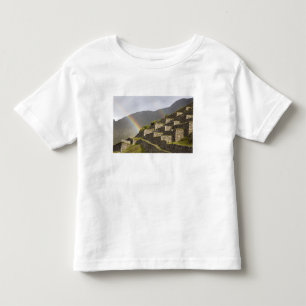 South America, Peru, Machu Picchu. Rainbows over Toddler T-Shirt