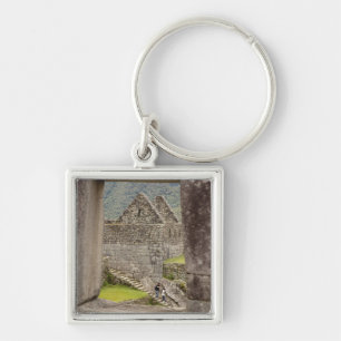 South America, Peru, Machu Picchu. Two tourists Key Ring