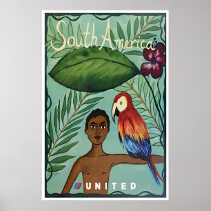 South America Poster Art Travel Print Home Wall