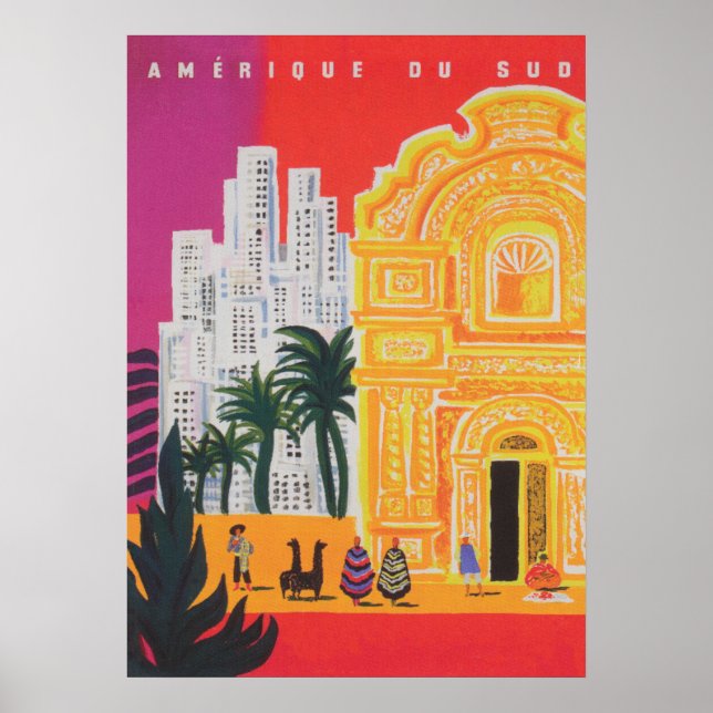 South America Vintage Travel Poster (Front)