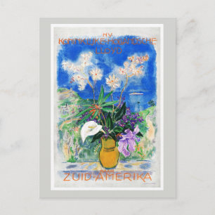 South America Vintage Travel Poster Restored Postcard