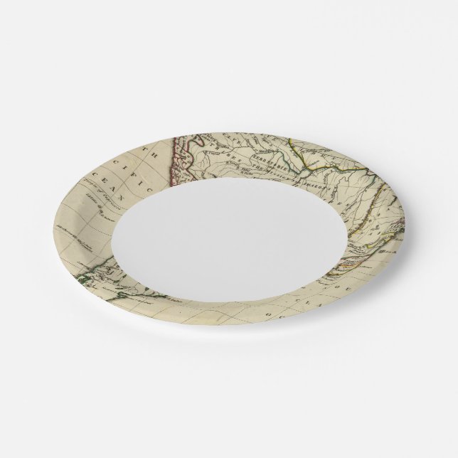 South America with boundaries outlined Paper Plate (Angled)