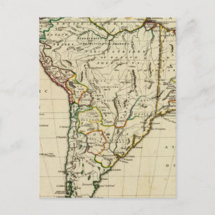 South America with boundaries outlined Postcard