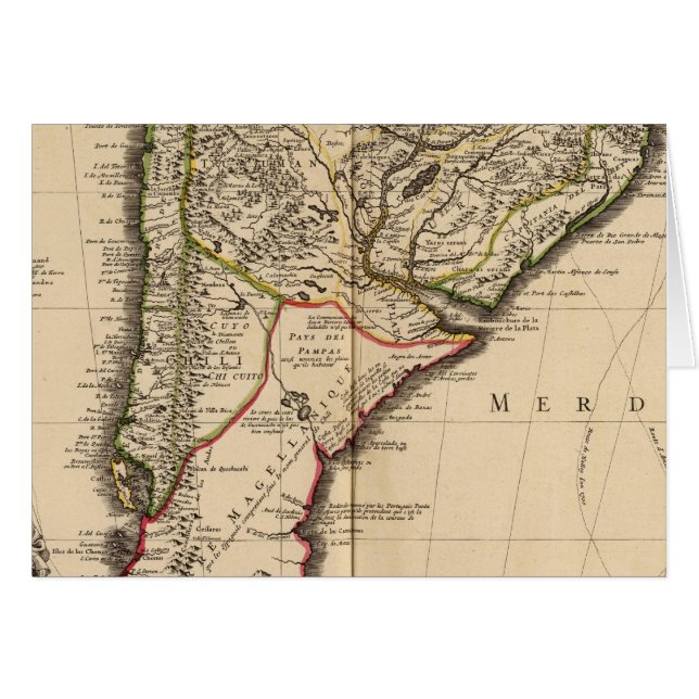 South American engraved map (Front Horizontal)