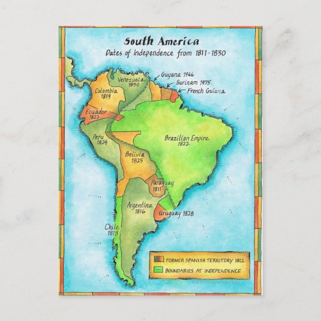 South American Independence Postcard (Front)
