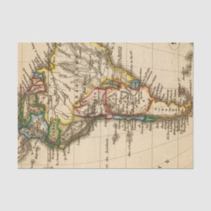 South American Map Tissue Paper