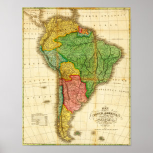South AmericaPanoramic MapSouth America 2 Poster