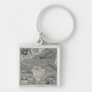 South and Part of North America - Panoramic Key Ring