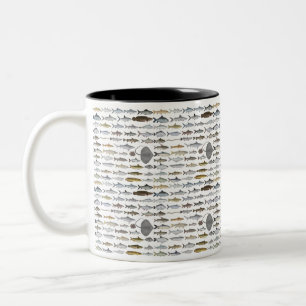 South Asia Freshwater Fish Group Two-Tone Coffee Mug