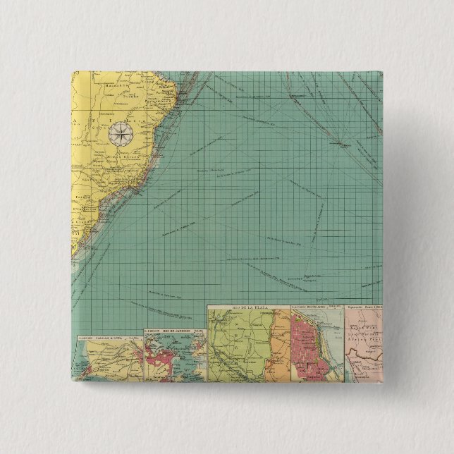 South Atlantic Ocean 15 Cm Square Badge (Front)