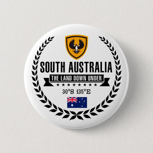 South Australia 6 Cm Round Badge (Front)