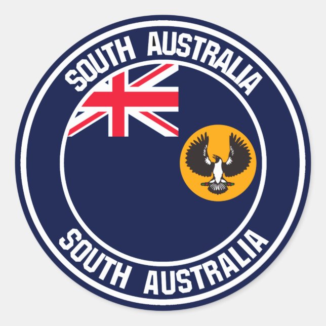 South Australia Round Emblem Classic Round Sticker (Front)