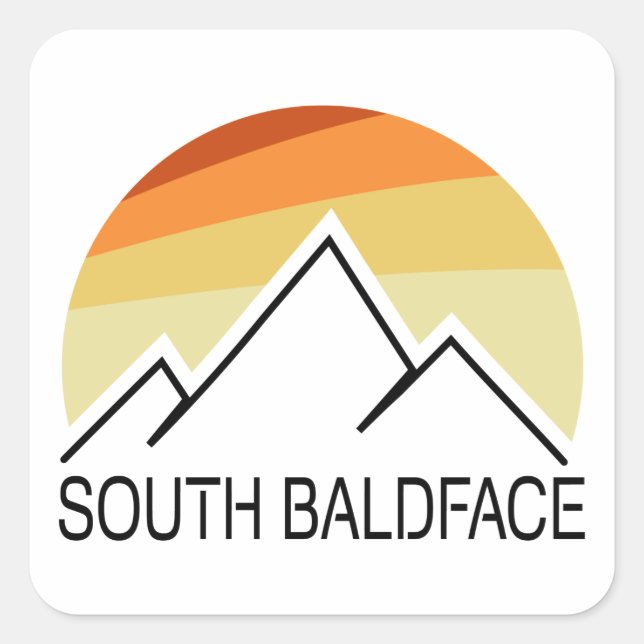 South Baldface New Hampshire Retro Square Sticker (Front)