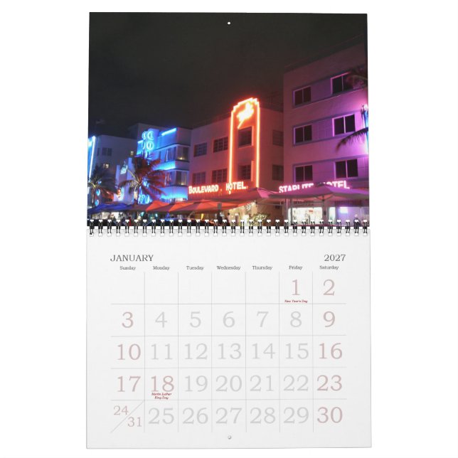 South Beach 2009 Calendar (Jan 2027)