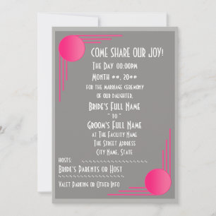 South Beach Deco Wedding Invitation