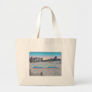 South Beach, FL City View Large Tote Bag