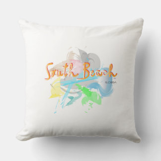 South Beach Florida Abstract Cushion