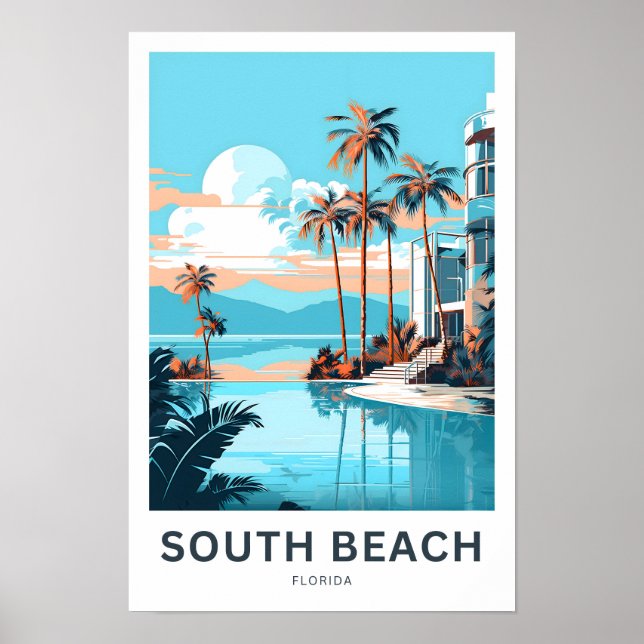 South Beach Florida Travel Print (Front)